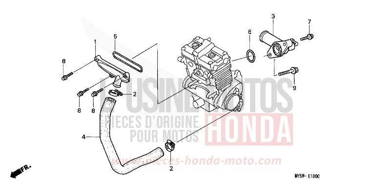 WASSERROHR von CB1300 Super Bold'or ABS PROCYON RED METALLIC (R203) von 1997